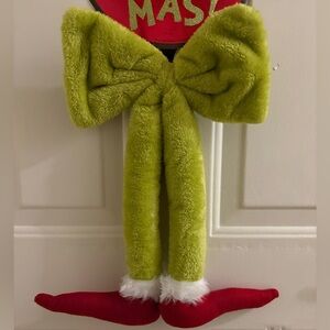 Grinch Plush Bow Decoration
